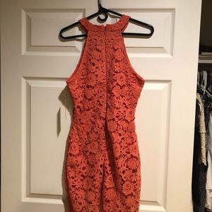 Coral lace Lulu’s dress, short length